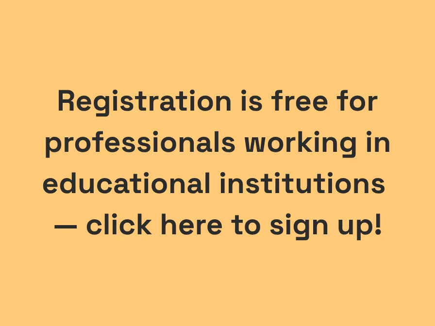 Register here: free for higher education professionals